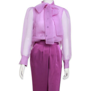 Neubyrne Women's Pink Bow Tie Blouse Top - New - Size XS